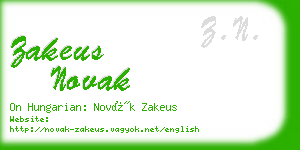 zakeus novak business card